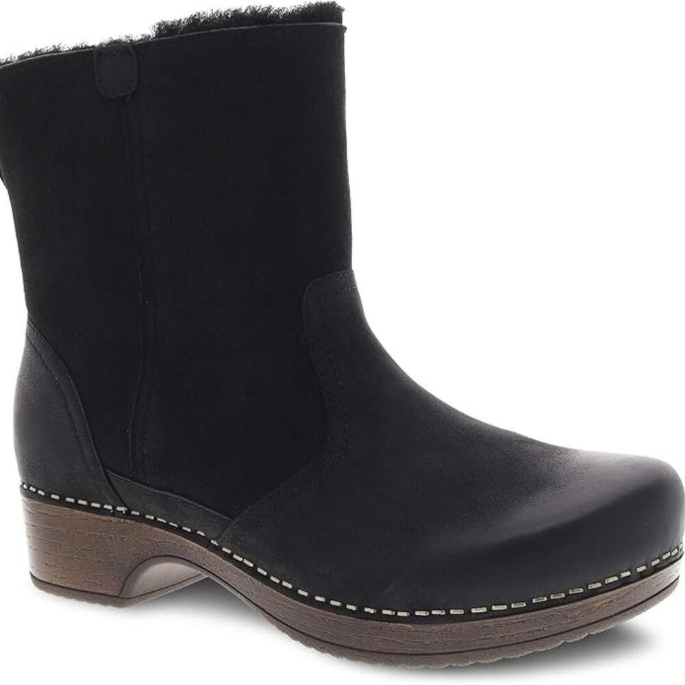 Dansko Women's Bettie Bootie | Black | Shearling Lined- Size 39